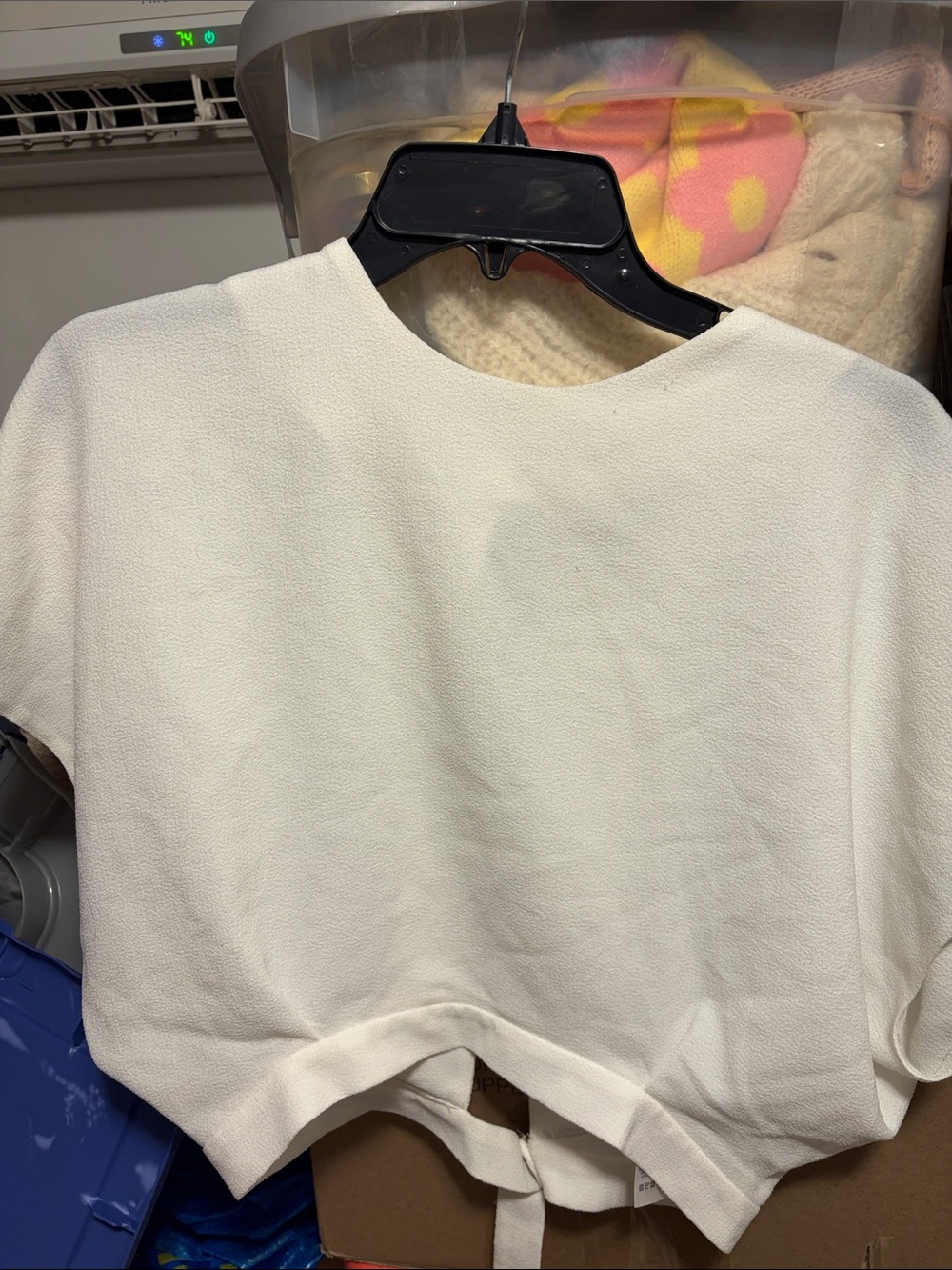 ASOS White open back top with belt at waist